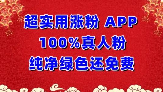 超实用涨粉,APP100%真人粉纯净绿色还免费,不再为涨粉犯愁【揭秘】-九才资源网
