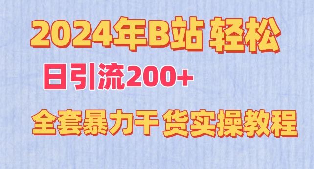 2024年B站轻松日引流200+的全套暴力干货实操教程【揭秘】-九才资源网