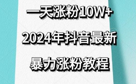 抖音最新暴力涨粉教程,视频去重,一天涨粉10w+,效果太暴力了,刷新你们的认知【揭秘】-九才资源网