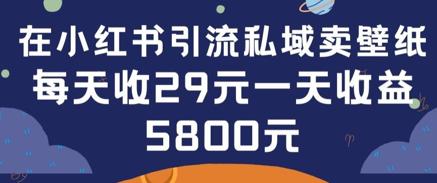 在小红书引流私域卖壁纸每张29元单日最高卖出200张(0-1搭建教程)【揭秘】-九才资源网