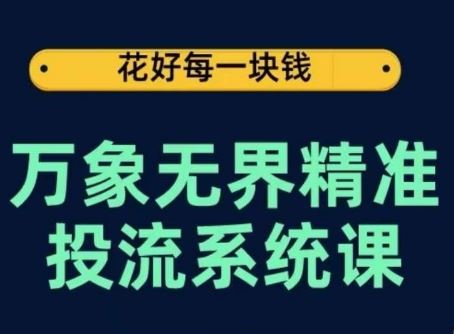 万象无界精准投流系统课,从关键词到推荐,从万象台到达摩盘,从底层原理到实操步骤-九才资源网
