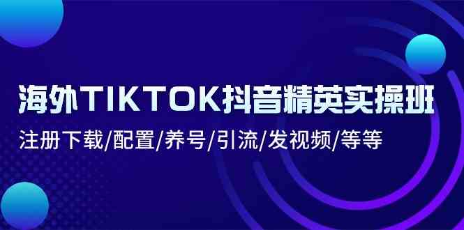 海外TIKTOK抖音精英实操班:注册下载/配置/养号/引流/发视频/等等-九才资源网