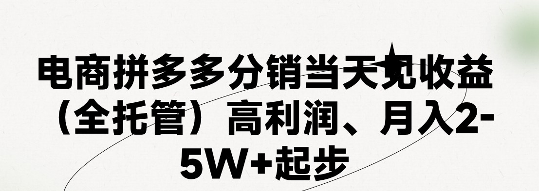 最新拼多多模式日入4K+两天销量过百单,无学费、 老运营代操作、小白福利,了解不吃亏-九才资源网