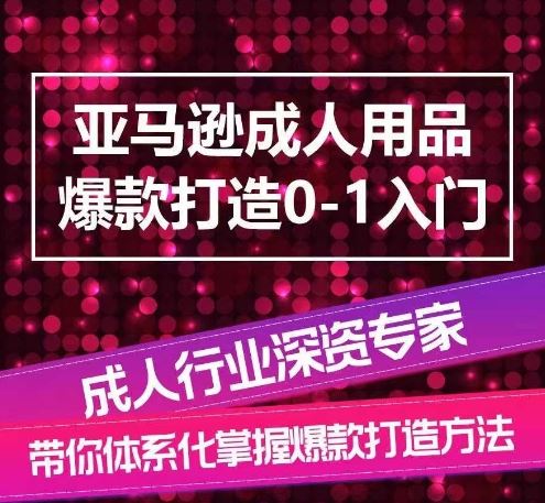 亚马逊成人用品爆款打造0-1入门,系统化讲解亚马逊成人用品爆款打造的流程-九才资源网