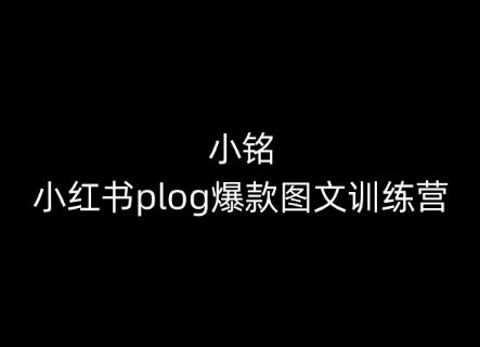 小铭-小红书plog爆款图文训练营,教你从0-1做小红书-九才资源网