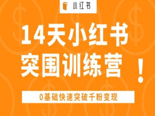 14天小红书突围训练营 ,0基础快速突破千粉变现-九才资源网