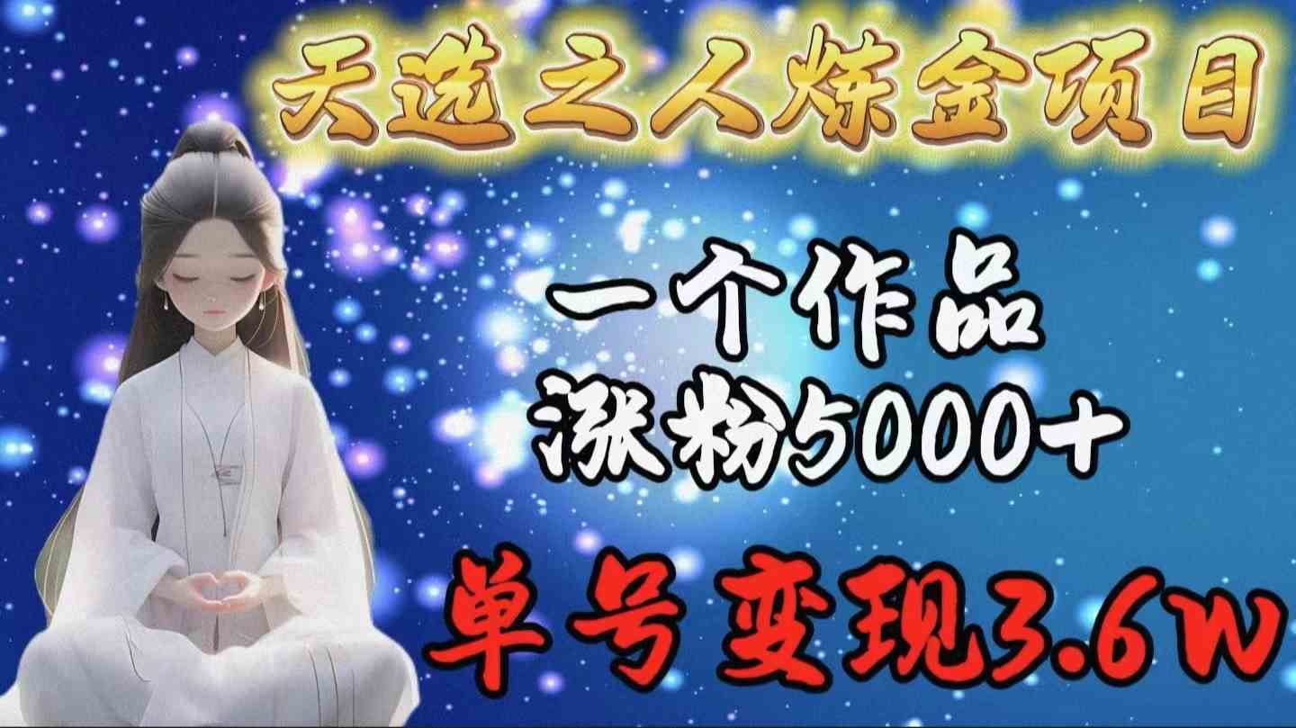 (9693期)天选之人炼金项目,一个作品涨粉5000+,单号变现3.6w-九才资源网