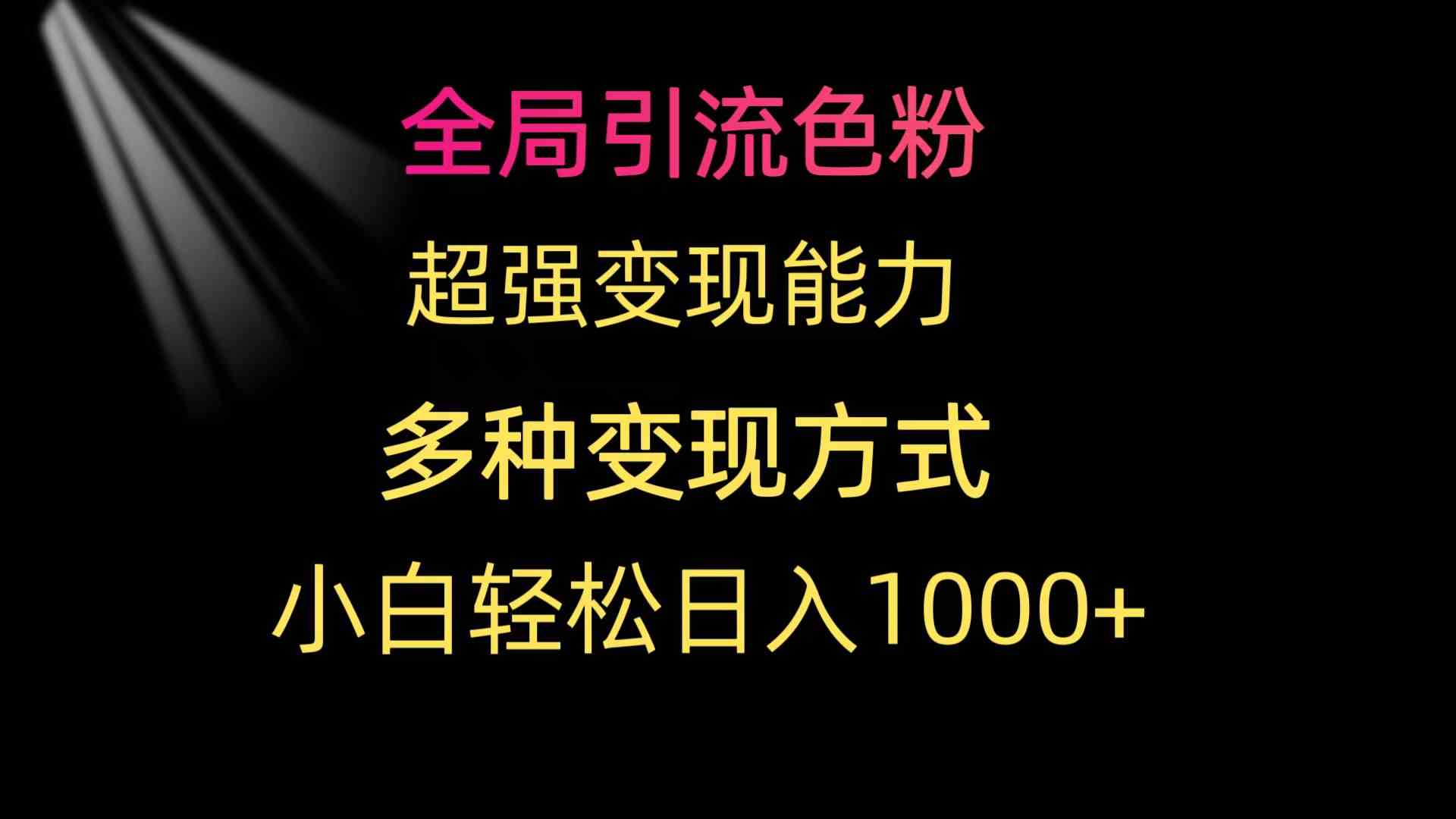 (9680期)全局引流色粉 超强变现能力 多种变现方式 小白轻松日入1000+-九才资源网