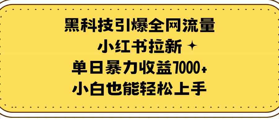 (9679期)黑科技引爆全网流量小红书拉新,单日暴力收益7000+,小白也能轻松上手-九才资源网