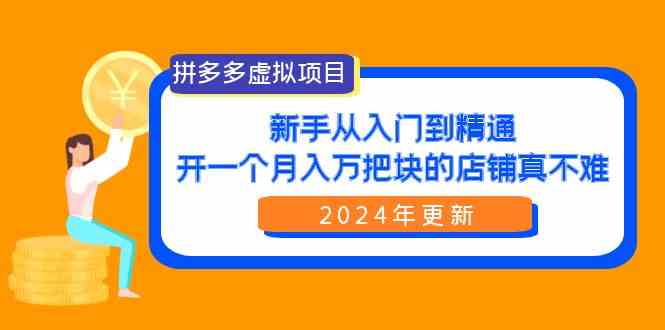 (9744期)拼多多虚拟项目:入门到精通,开一个月入万把块的店铺 真不难(24年更新)-九才资源网