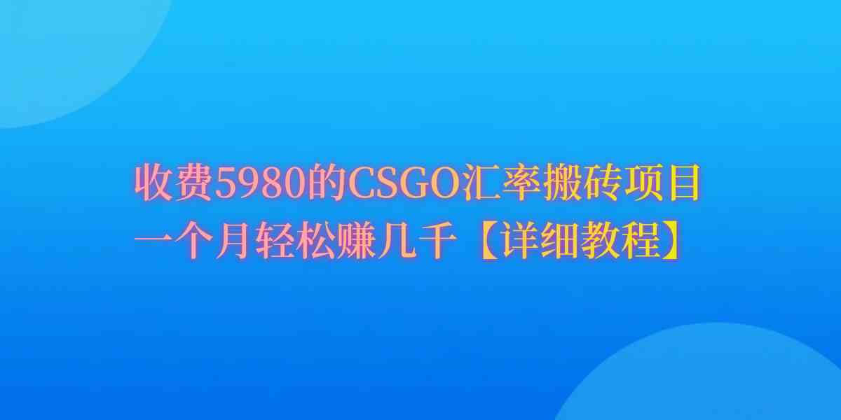 (9776期)CSGO装备搬砖,月综合收益率高达60%,你也可以!-九才资源网