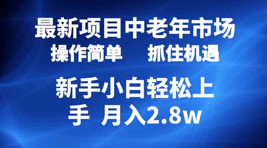 (10147期) 2024最新项目,中老年市场,起号简单,7条作品涨粉4000+,单月变现2.8w-九才资源网