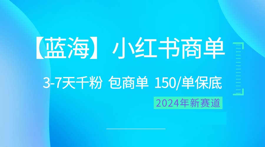 (10232期)2024蓝海项目【小红书商单】超级简单,快速千粉,最强蓝海,百分百赚钱-九才资源网