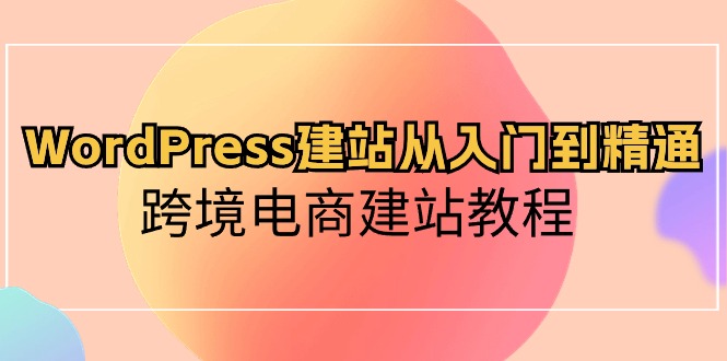 (10313期)WordPress建站从入门到精通,跨境电商建站教程-九才资源网