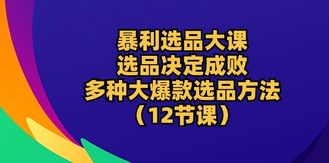 (10521期)暴利 选品大课:选品决定成败,教你多种大爆款选品方法(12节课)-九才资源网