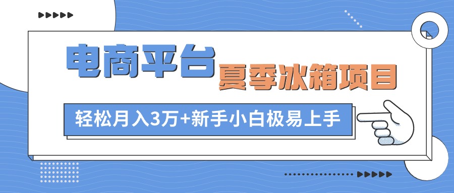 (10934期)电商平台夏季冰箱项目,轻松月入3万+,新手小白极易上手-九才资源网