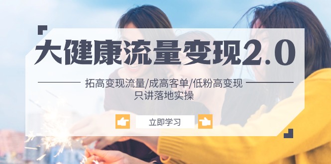 (10871期)大健康 流量 变现2.0:拓高变现 流量/成高客单/低粉高变现/只讲落地实战-九才资源网