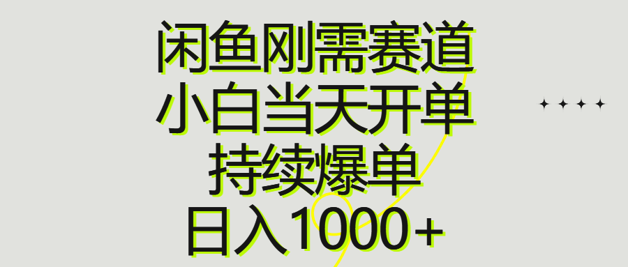 (10802期)闲鱼刚需赛道,小白当天开单,持续爆单,日入1000+-九才资源网