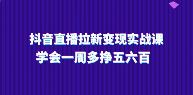 (11254期)抖音直播拉新变现实操课,学会一周多挣五六百(15节课)-九才资源网