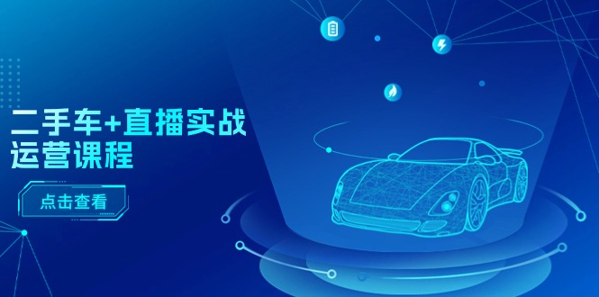 (11166期)二手车+直播实战运营课程:直播推荐/短视频推荐/千川投放/直播全流程-九才资源网