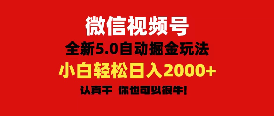 (11332期)微信视频号变现,5.0全新自动掘金玩法,日入利润2000+有手就行-九才资源网