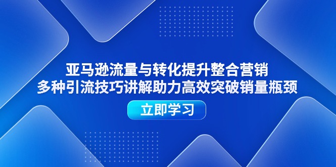 (11335期)亚马逊流量与转化提升整合营销,多种引流技巧讲解助力高效突破销量瓶颈-九才资源网