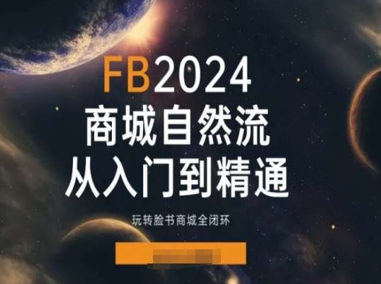 2024Faceboo商城自然流(从入门到精通),玩转脸书商城全闭环-九才资源网