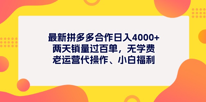 (11410期)最新拼多多项目日入4000+两天销量过百单,无学费、老运营代操作、小白福利-九才资源网