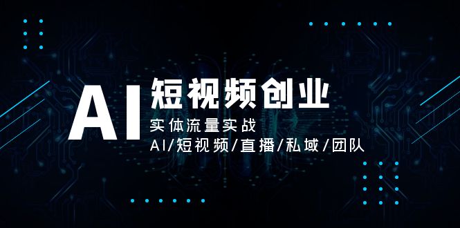 (11566期)AI短视频创业,实体流量实战,AI/短视频/直播/私域/团队-九才资源网