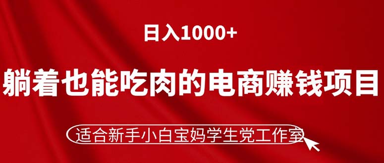 (11571期)躺着也能吃肉的电商赚钱项目,日入1000+,适合新手小白宝妈学生党工作室-九才资源网