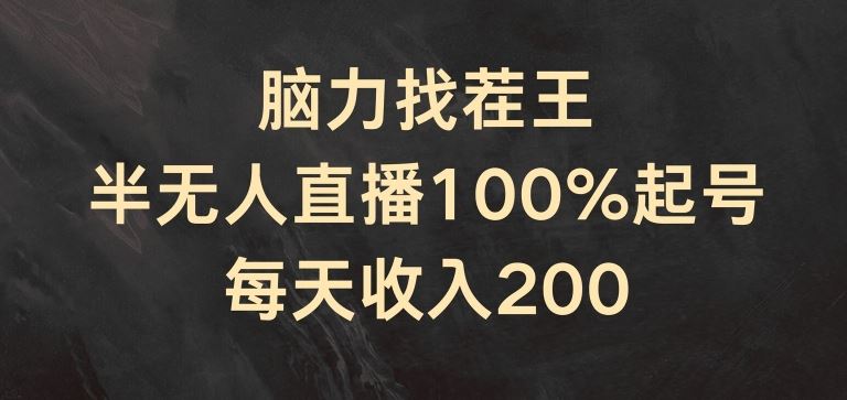 脑力找茬王,半无人直播100%起号,每天收入200+【揭秘】-九才资源网
