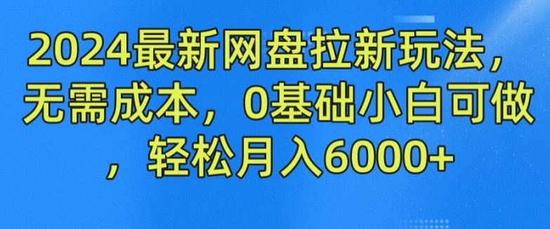 2024最新网盘拉新玩法,无需成本,0基础小白可做,轻松月入6000+【揭秘】-九才资源网