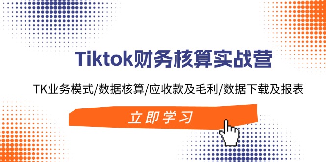 (11978期)Tiktok财务核算实战营:TK业务模式/数据核算/应收款及毛利/数据下载及报表-九才资源网