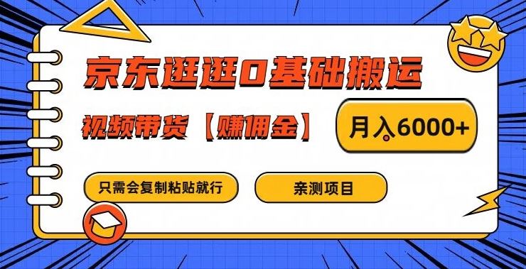 京东逛逛0基础搬运、视频带货【赚佣金】月入6000+【揭秘】-九才资源网