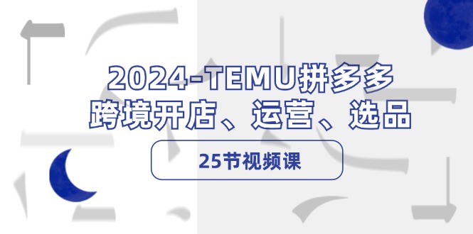(12106期)2024-TEMU拼多多·跨境开店、运营、选品(25节视频课)-九才资源网