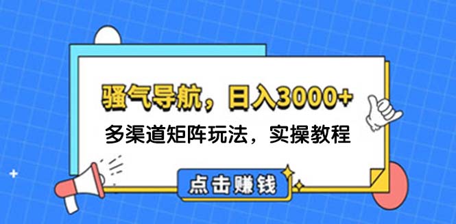 (12255期)日入3000+ 骚气导航,多渠道矩阵玩法,实操教程-九才资源网