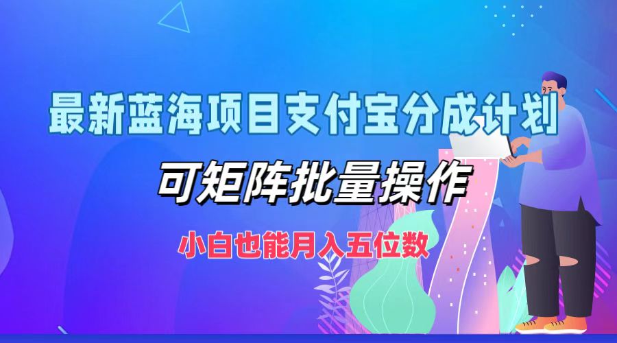 (12515期)最新蓝海项目支付宝分成计划,可矩阵批量操作,小白也能月入五位数-九才资源网