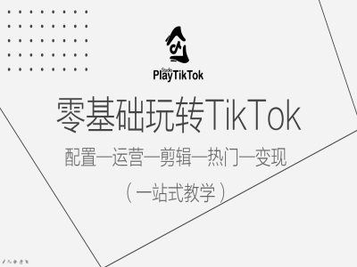 零基础玩转TikTok,配置一运营一剪辑一热门一变现,一站式教学-九才资源网