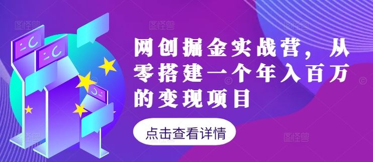 网创掘金实战营,从零搭建一个年入百万的变现项目(持续更新)-九才资源网