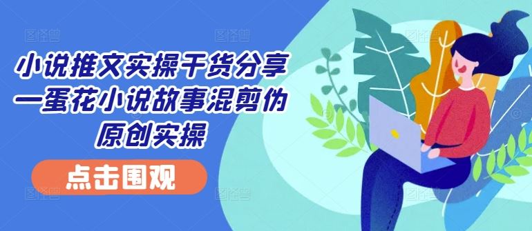 小说推文实操干货分享—蛋花小说故事混剪伪原创实操-九才资源网