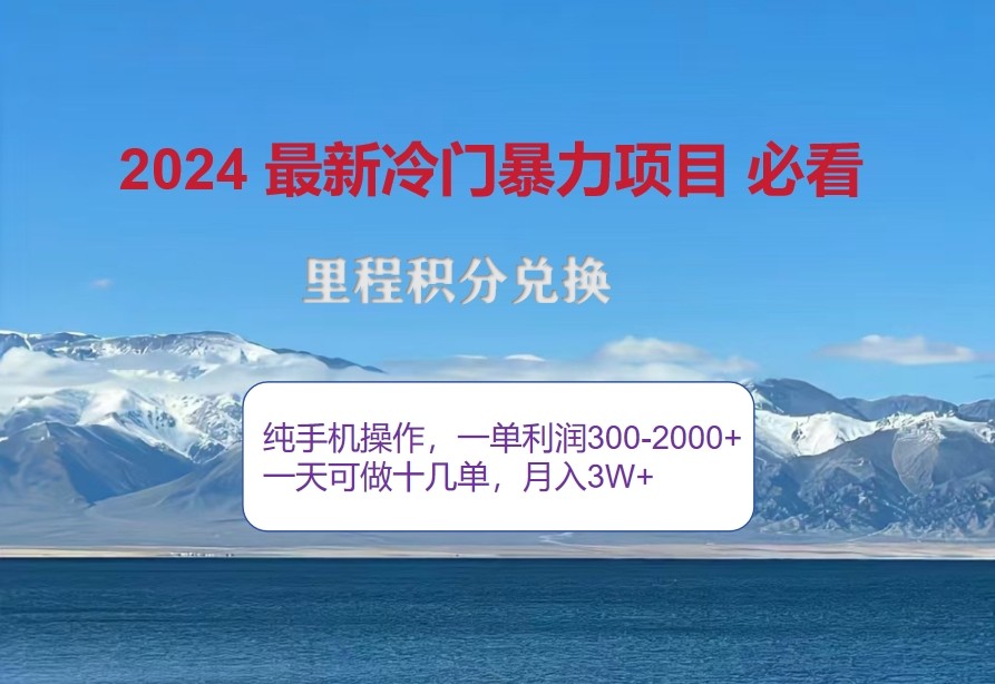 2024惊爆冷门暴利,里程积分最新玩法,高爆发期,一单300+—2000+-九才资源网