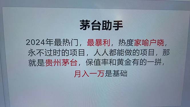 (12990期)魔法贵州茅台代理,永不淘汰的项目,抛开传统玩法,使用科技,命中率极…-九才资源网