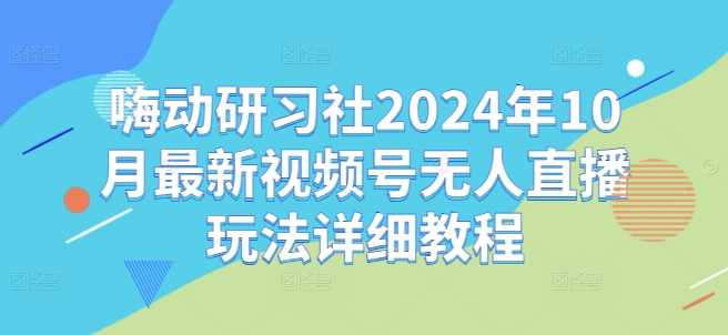 嗨动研习社2024年10月最新视频号无人直播玩法详细教程-九才资源网
