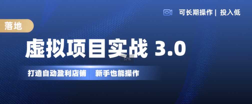 虚拟项目实战3.0,打造自动盈利店铺,可长期操作投入低,新手也能操作-九才资源网