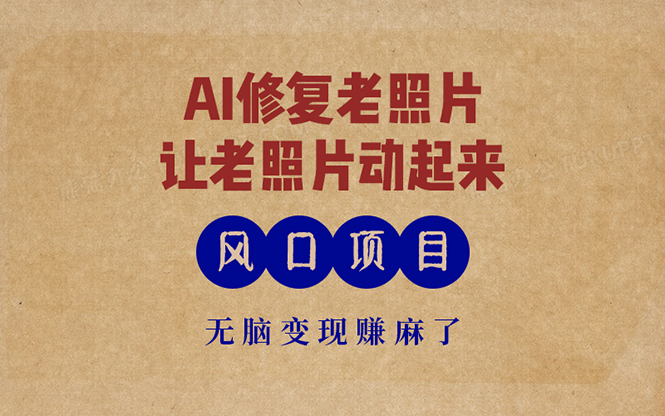 (13296期)最新风口项目,AI一键修复老照片,让老照片动起来,接单到手软,无脑变…-九才资源网