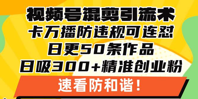 (13400期)视频号混剪引流技术,500万播放引流17000创业粉,操作简单当天学会-九才资源网