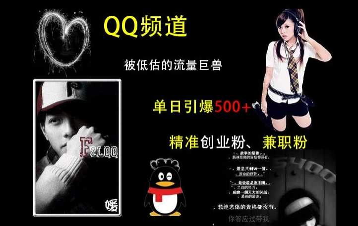 QQ频道:被低估的流量巨兽,单日引爆500+精准创业粉、兼职粉的引流秘籍-九才资源网