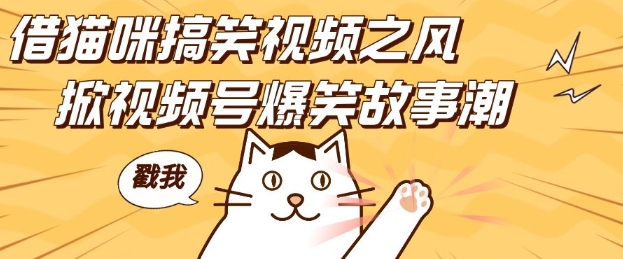 借猫咪搞笑视频之风,掀视频号爆笑故事潮,轻松日入四位数,无门槛快速入门!-九才资源网