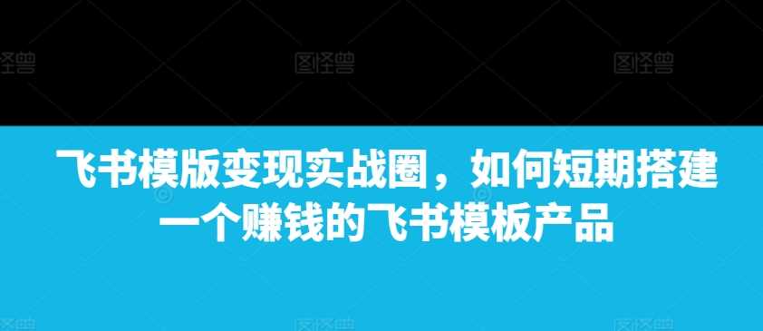 飞书模版变现实战圈,如何短期搭建一个赚钱的飞书模板产品-九才资源网