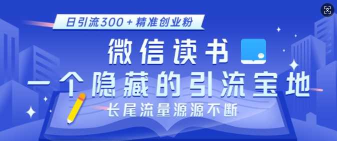 微信读书,一个隐藏的引流宝地,不为人知的小众打法,日引流300+精准创业粉,长尾流量源源不断-九才资源网